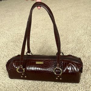 Lauren Ralph Lauren- Brown Croc Print Shoulder bag